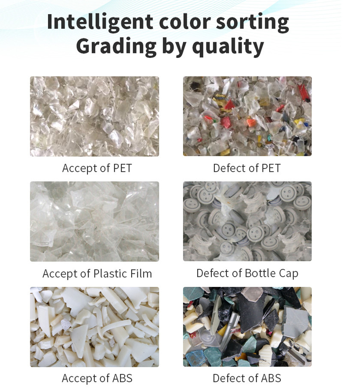 Twee Laag 4 Hellingen de Automatische Pe Abs van Pvc Hdpe Ldpe Plastic Machine van de Kleurensorteerder