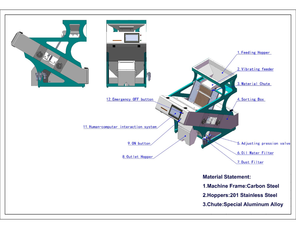 Van de de Haverkleur van het landbouwbedrijfgebruik Sorteermachine van de de Sorteerders de Intelligente CCD Kleur met Ce-Certificatie