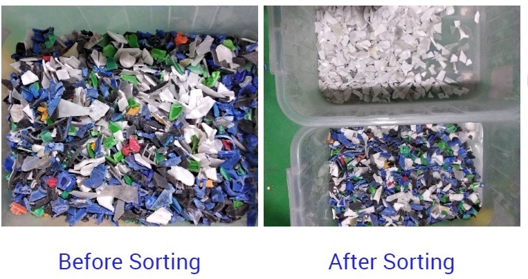 WENYAO 99,9% zuiverheid Plastic Kleur Scheidingsmachine voor huisdier / PVC / Pp Vlokken Multifunctionele CCD Plastic Kleur Sorter