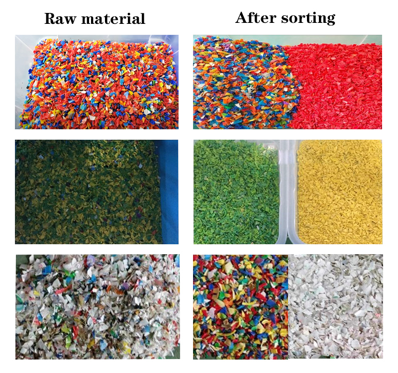 HDPE schilfert de Sorteermachine Hoge Capaciteit af van de Korrels Plastic Kleur