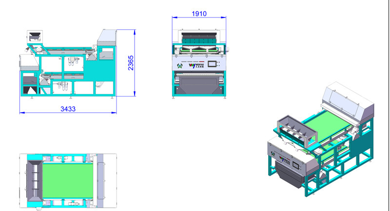 Hoge Output 8 Tons/H-de Sorteerder van de Ertskleur met Transportband
