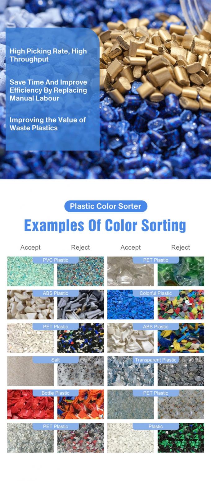 3 Schuitfabrikant Direct Verkopen CCD Camera PET PVC PP Plastic Kleur Sorter Machine 1